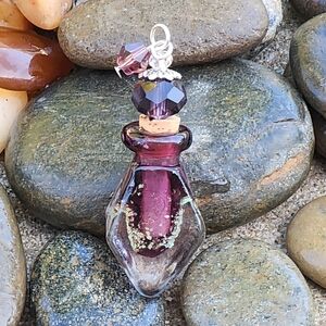 Cremation Pendent With Purple and Glitter